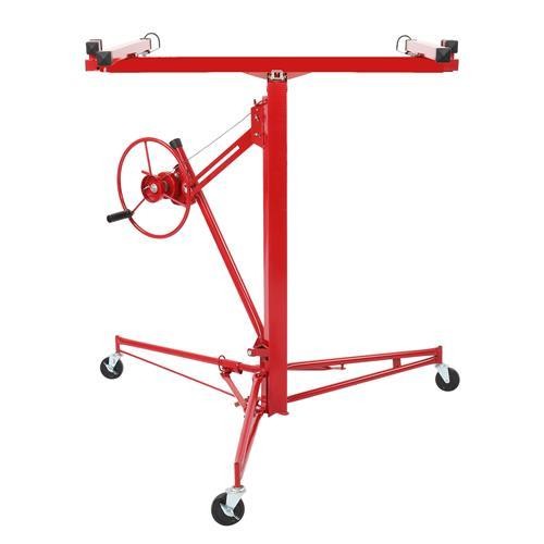 16' Drywall Panel Lifter Hoist Jack Rolling Caster Lockable DIY Tool with Wheels