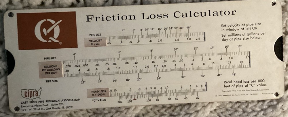 Cast Iron Pipe Calculator Kit With Ruler