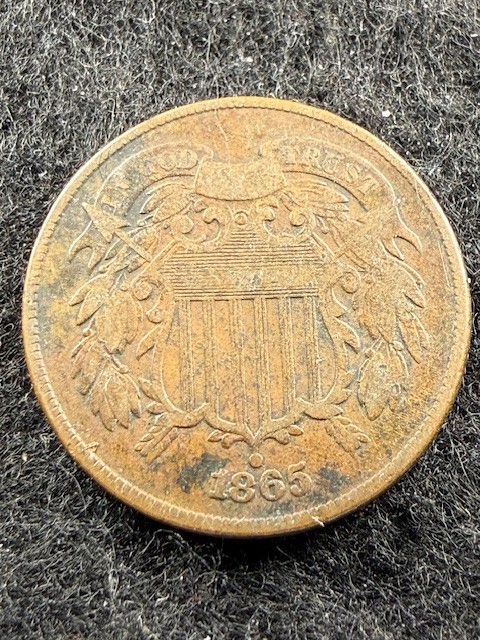 1865 TWO CENT PIECE - NICE COIN! SHIPS FREE!
