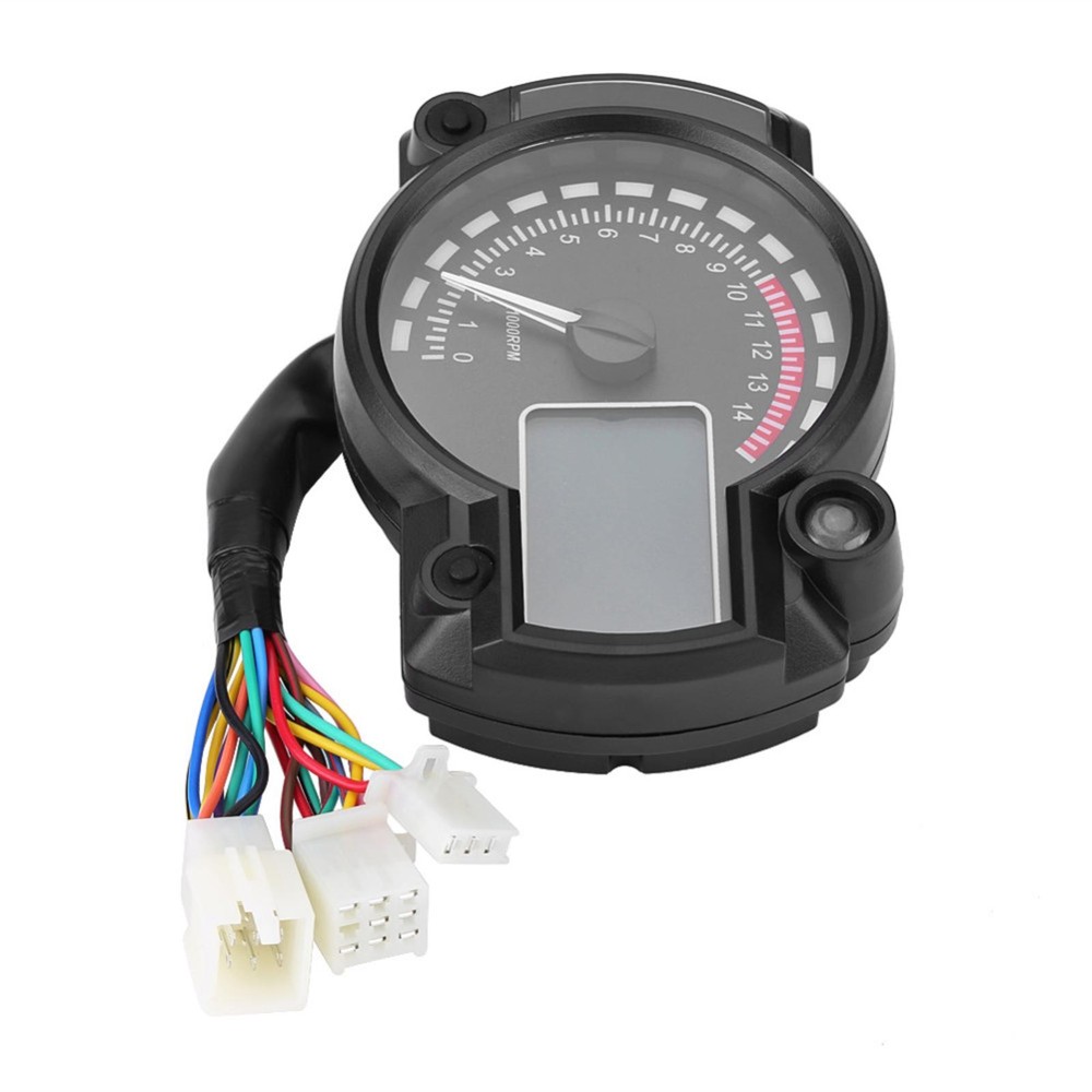 DC12V Universal Waterproof Digital LCD Display Motorcycle Speedometer Tachometer