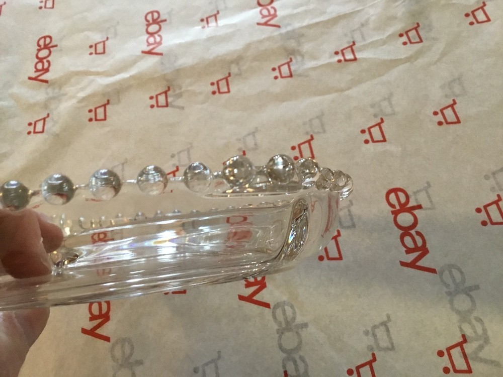 round divided clear glass dish