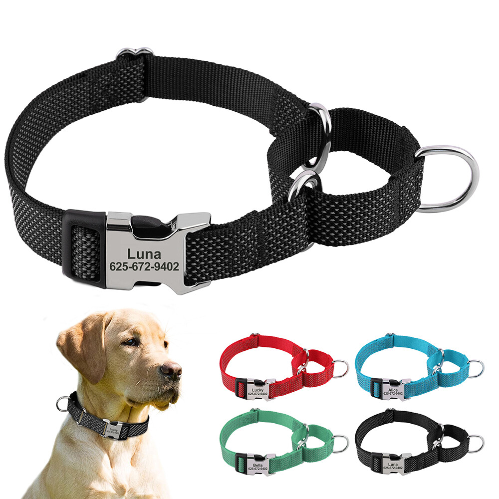 Personalized Martingale Dog Collar Adjustable Durable Non-Slip Training Control