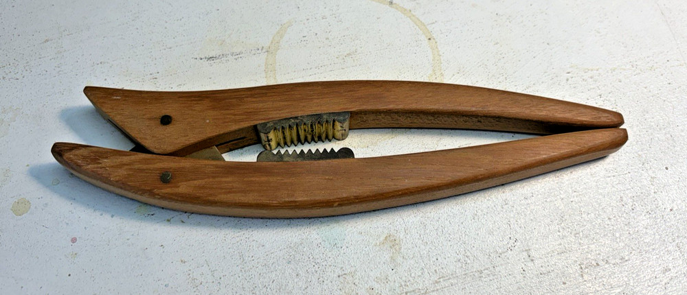 Vintage Danish Modern Nutcracker  Wood with Brass