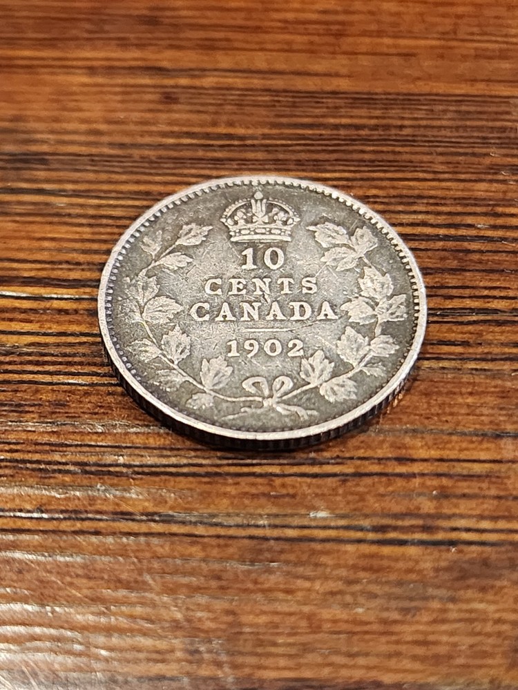 1902 Canada 10 Cents Silver Coin