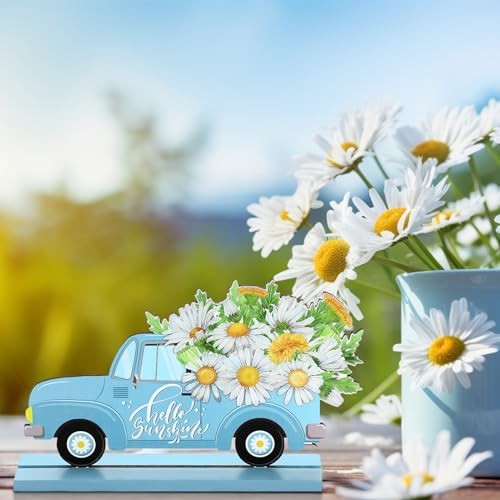 4 Pcs Hello Spring Table Decorations Spring Easter Table Daisy Style