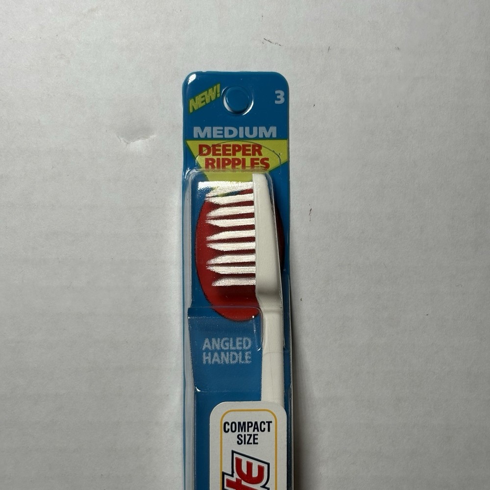Vintage 1993 Sealed Crest Complete Compact Toothbrush Medium Deeper Ripples