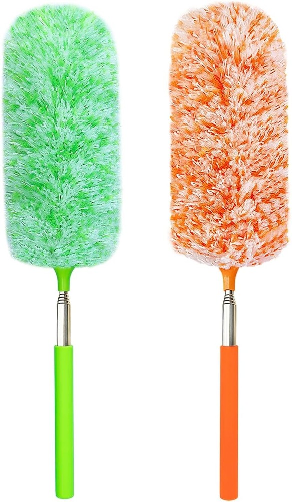 2 Pack Extendable Microfiber Feather Duster Electrostatic Microfiber Head