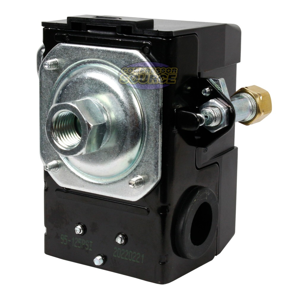 Single Port Air Compressor Pressure Switch Control Valve 95-125 PSI w/ Unloader