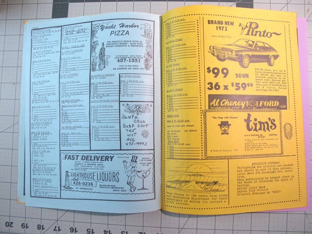 vtg Surfing ephemera- 1973 Ano Nuevo Surfing Contest program