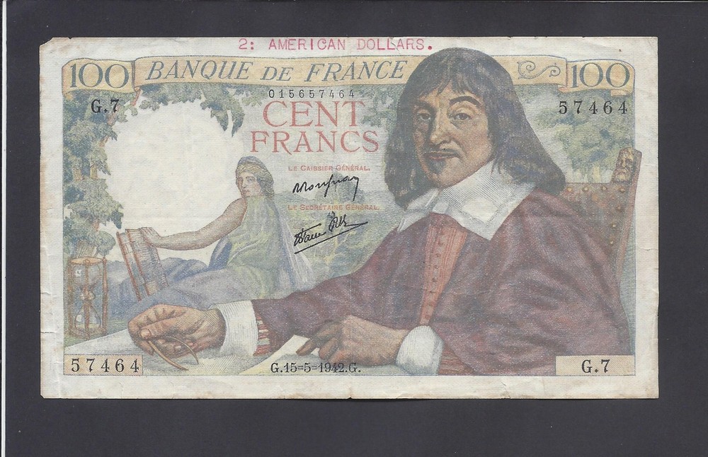FRANCE - 100  FRANCS   1942   @      @