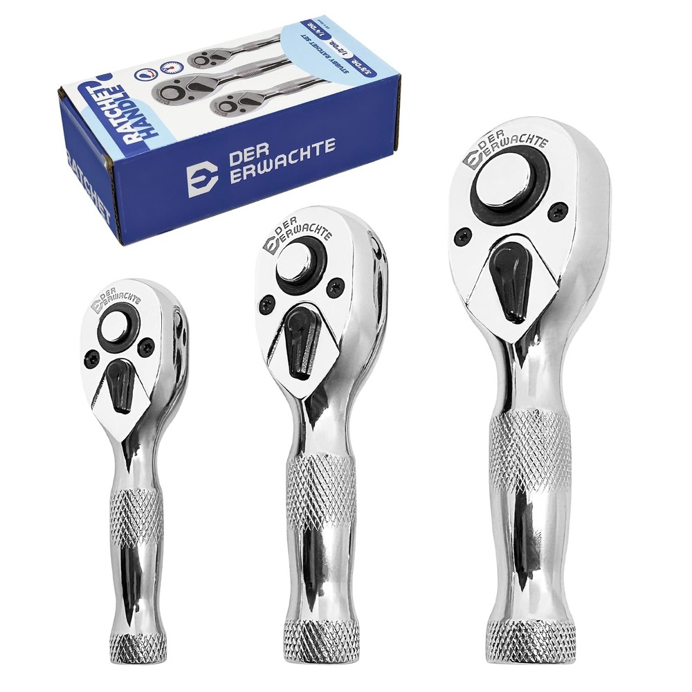 Der Erwachte 3-Piece Stubby Ratchet Set, 3PCS Silver