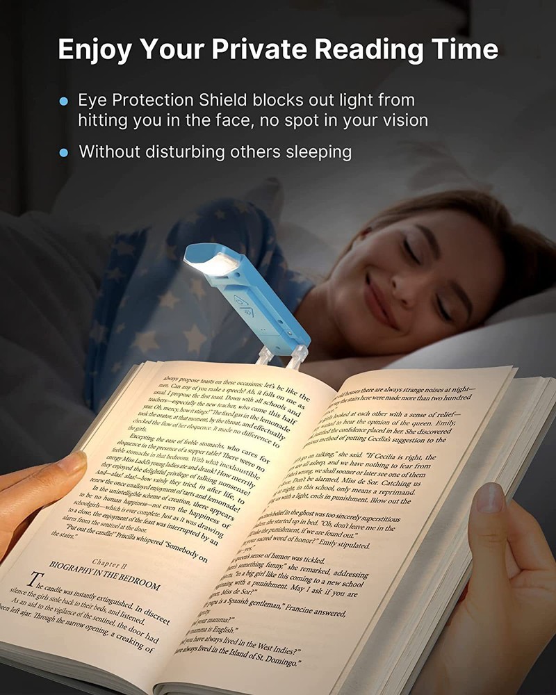 LED Book Light Bookmark Reading Light USB Rechargeable Adjustable Night Lamp