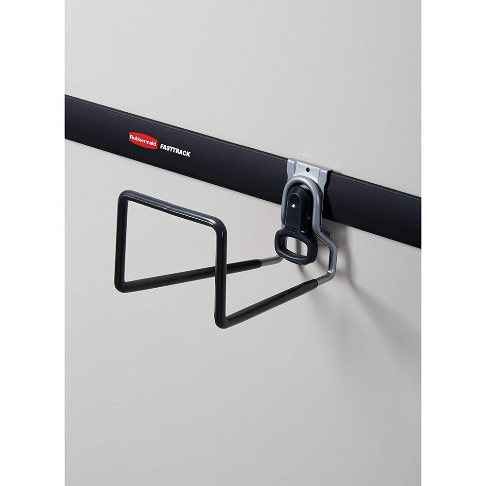 Rubbermaid FastTrack Rail Garage Storage System Water Hose Hook, Black (4 Pack)