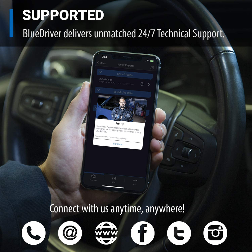 Bluetooth Pro OBDII Scanner iphone Android Diagnostic Code Vehicle Reader Tool