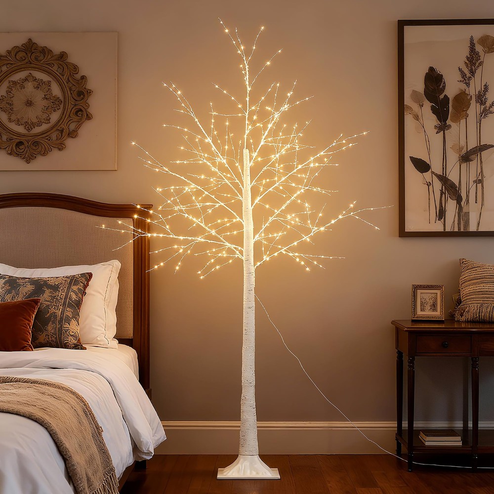 5FT White Firefly Tree with Lights - Lighted Firefly Tree with 350 Warm White...