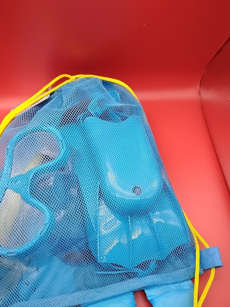 Dolfino Childs Snorkel Set Blue Octopus With Drawstring Back Pack New!