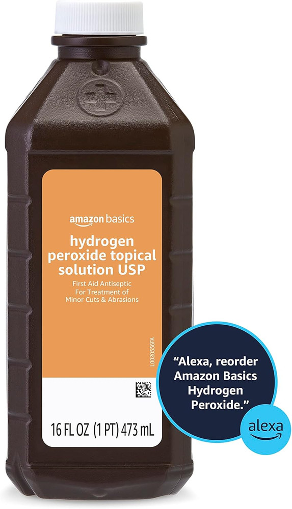 Hydrogen Peroxide Topical Solution USP, First Aid Antiseptic for Cuts, Scrapes a