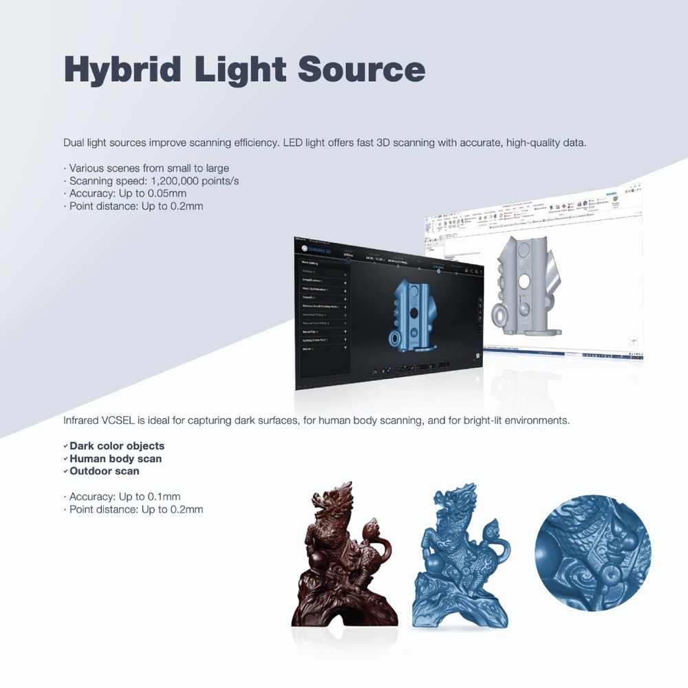 [Handheld Color 3D Scanner] Shining3D EinScan H2 with Scanning Software