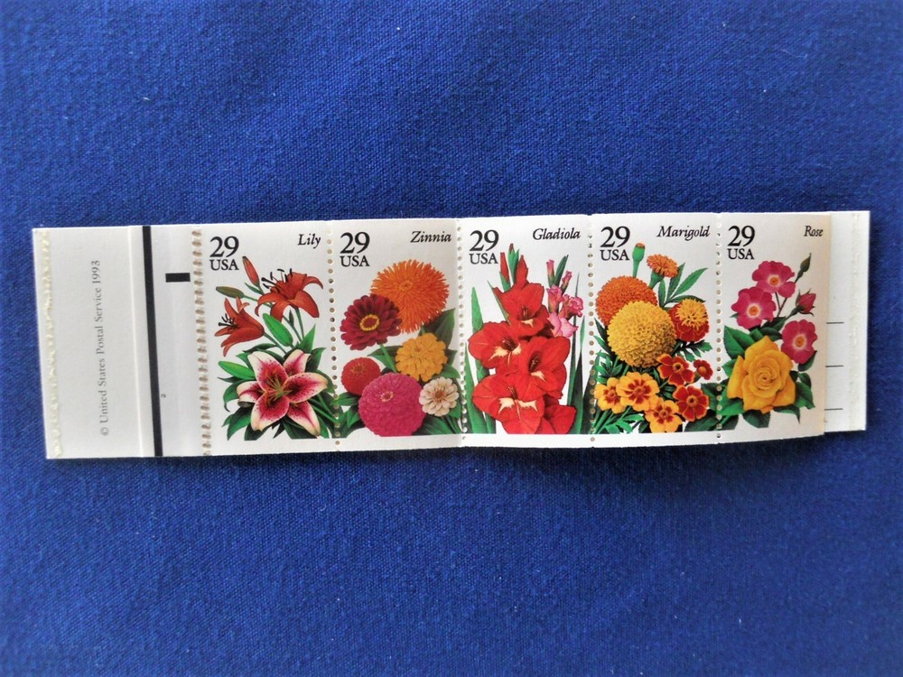 SCOTT 2829-33 BOOKLET PANE FLOWERS