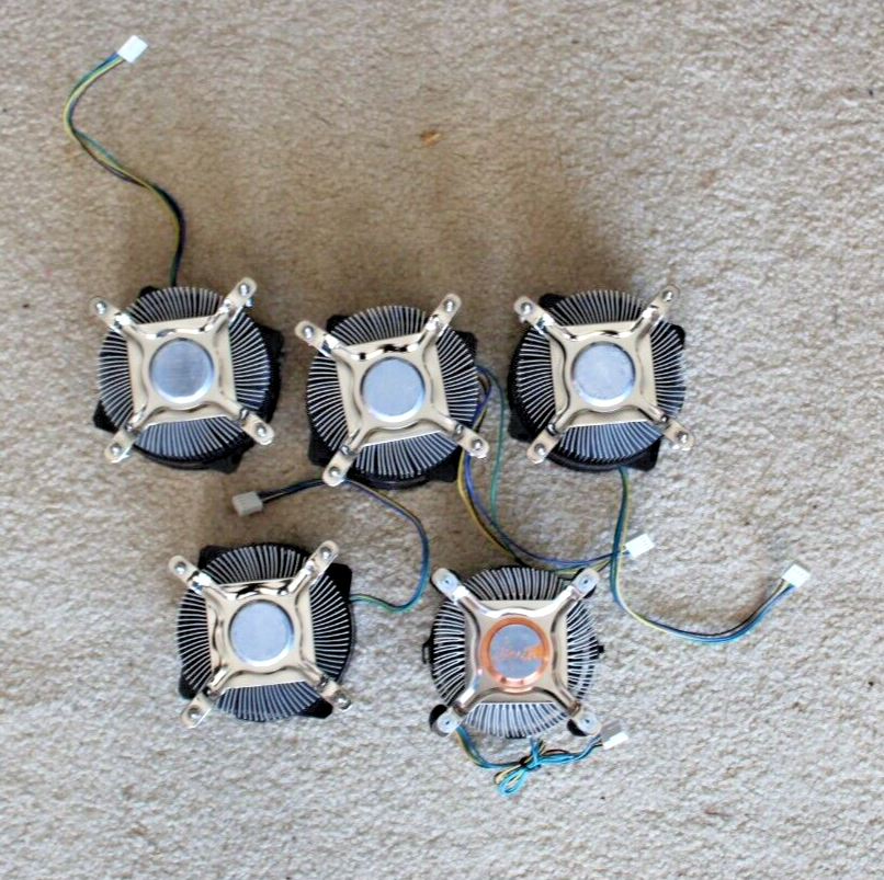 Lot of 5 Microprocessor Cooling Fans
