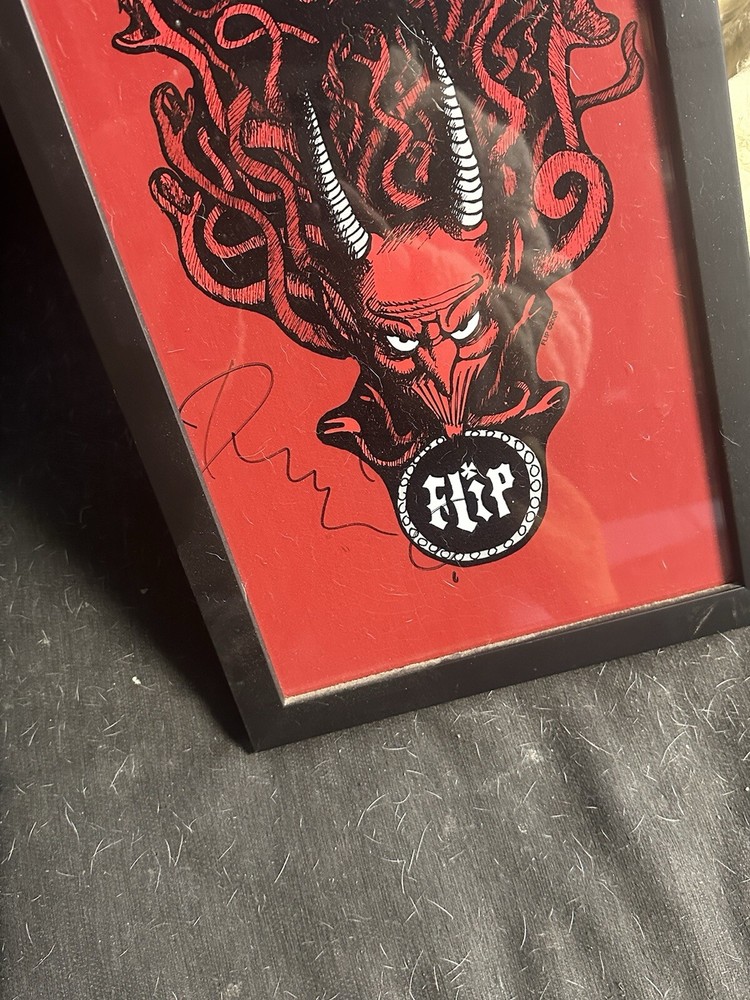 Flip skateboard deck artwork, signed by David Gonzalez