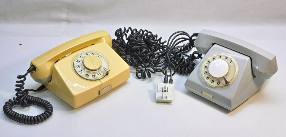 Soviet vintage Disk landline phone 2 pcs. USSR retro