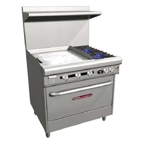 Southbend 4362A-2GL Ultimate 36" Gas 2 Burner Range w/ 24" Left Side Griddle