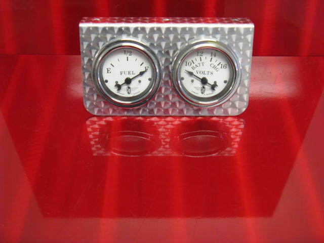 Stewart Warner style 2 1/16" under-mount gauge panel engine turned 2 hole