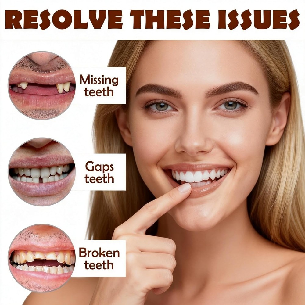 Full Set Silicone Dentures, Moldable Upper Lower Removable Custom Dentures