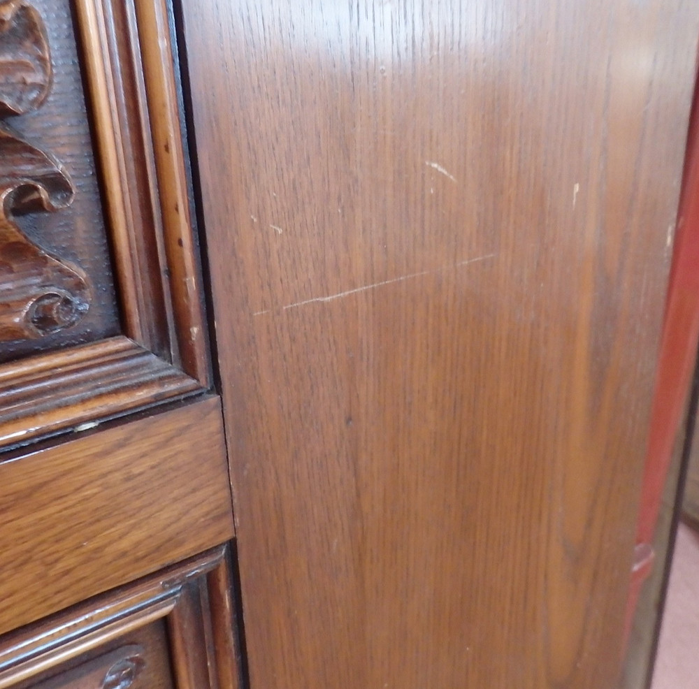 VTG Queen Full Size Folded Linen Oak Wood Headboard Panel
