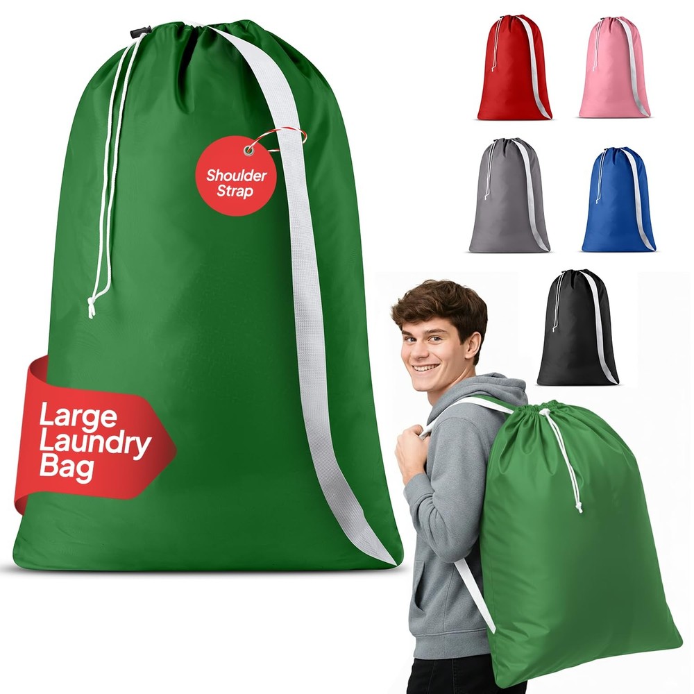 Extra Large Laundry Bag with Adjustable Shoulder Strap – Heavy Duty, Durable ...