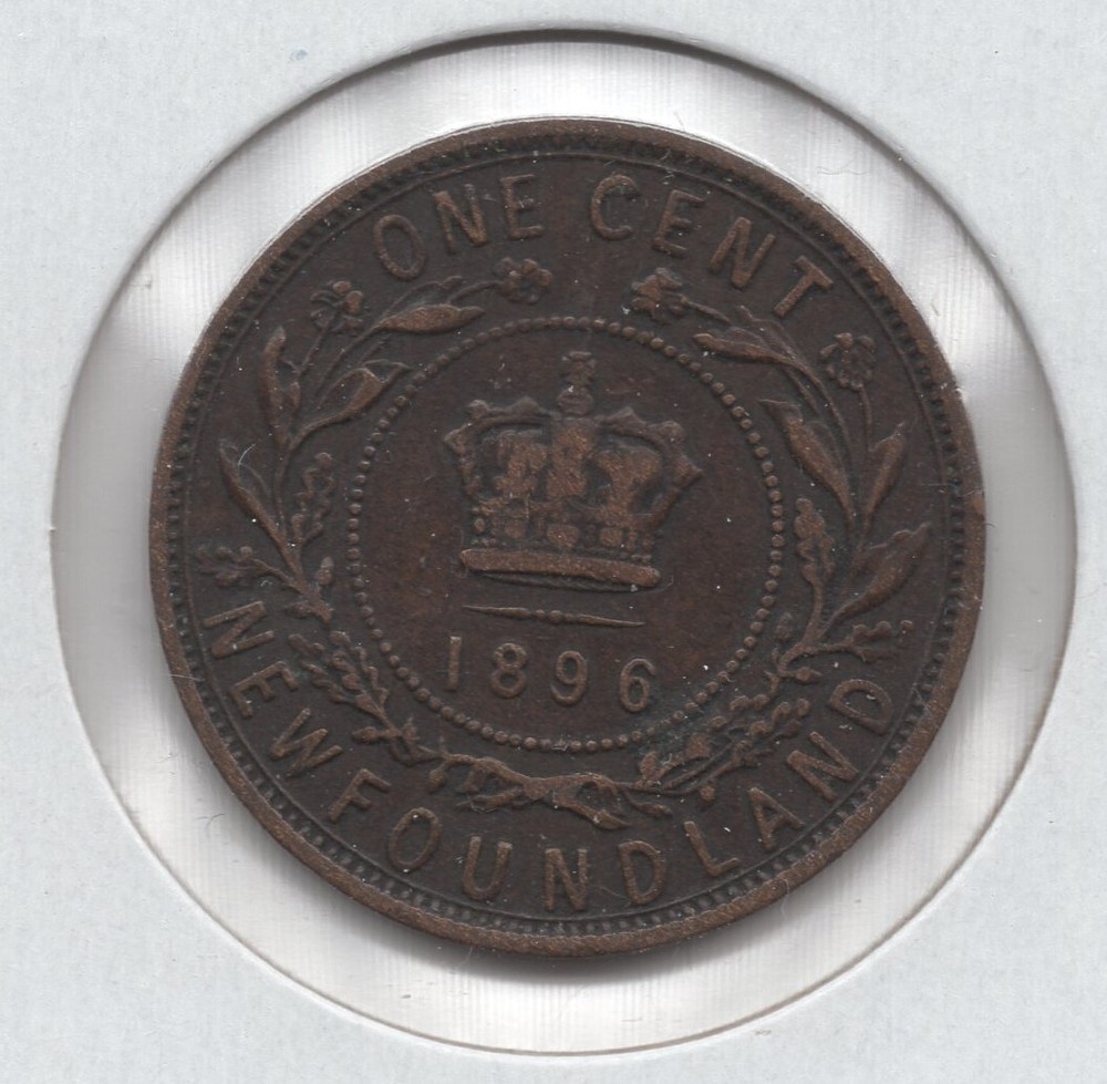 1896 Newfoundland Large 1 Cent Coin - VF