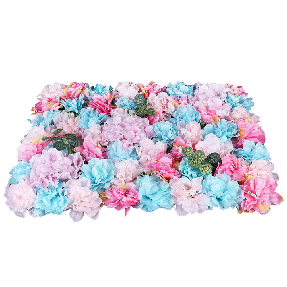 12Pcs Wedding Artificial Flower Wall Panel Hydrangea Rose Panel Party Decor NEW