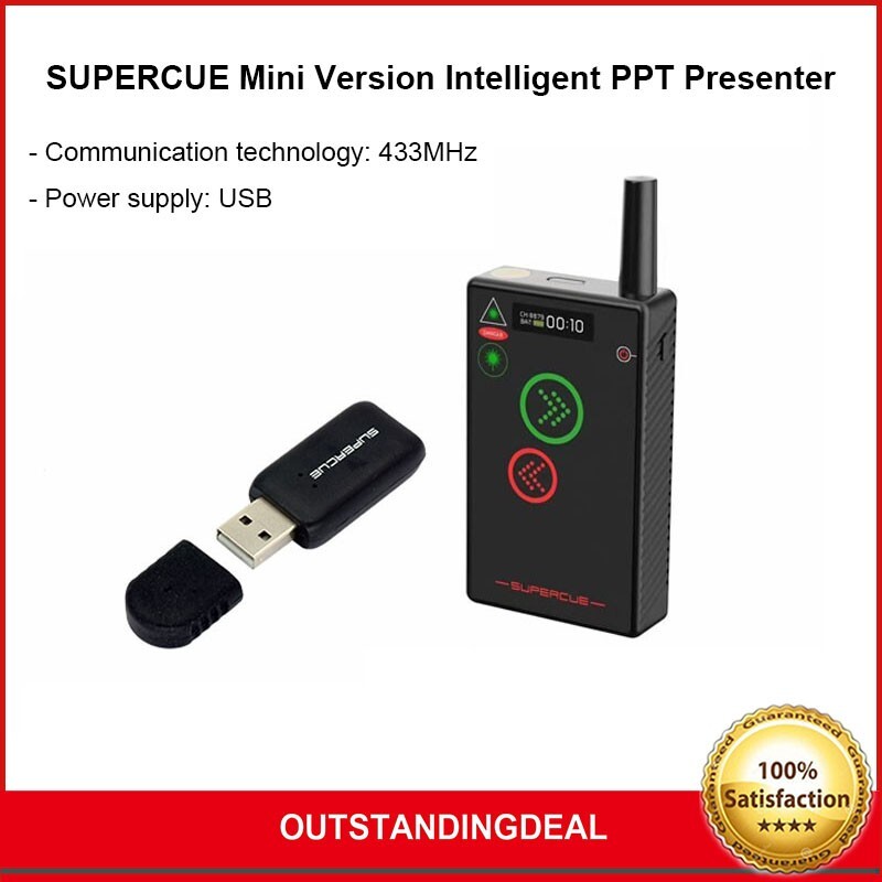 SUPERCUE Mini Intelligent PPT Presenter Remote Control Receiver and Transmitter