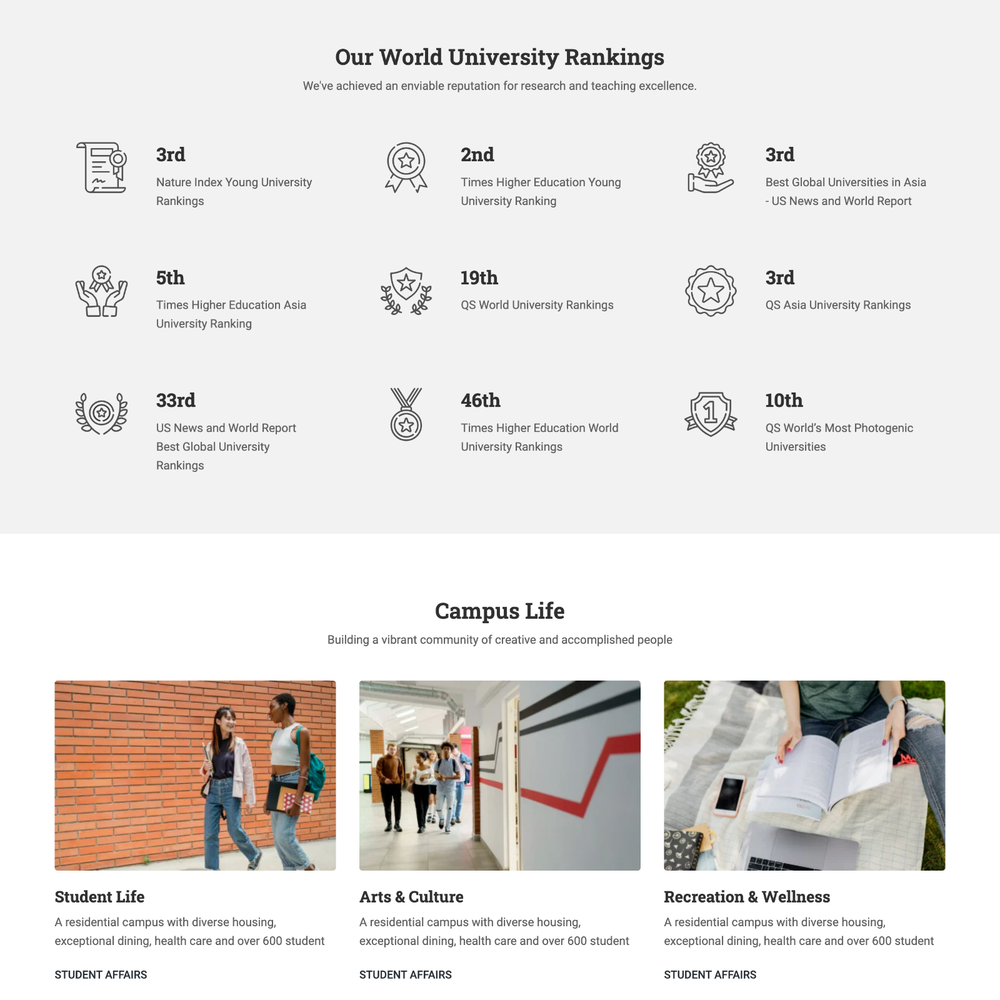 University Web Design with Free VPS Web Hosting and Installation