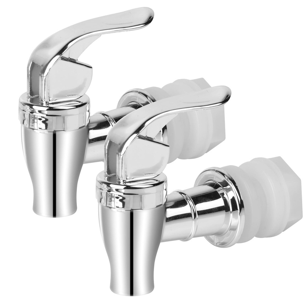 2 Pack Beverage Dispenser Spigot Replacement - Food Grade ONE SIZE, Silver