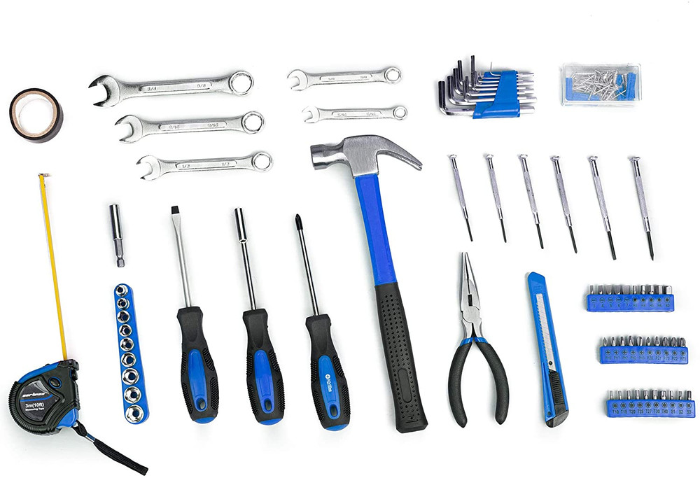 148Piece Tool Set General Household Hand Tool Kit with Plastic Toolbox Storage C