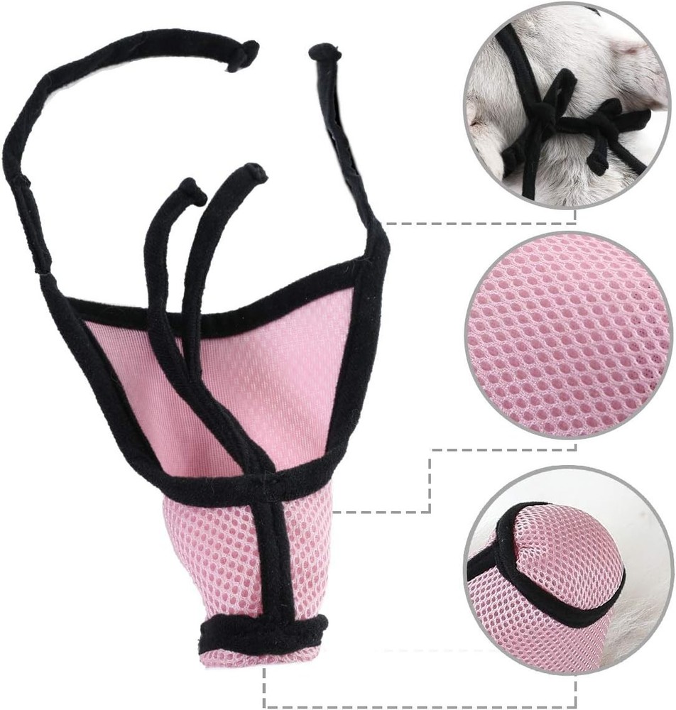 Handou Dog Muzzle & Mask, Blue & Gray Cloth, Size M