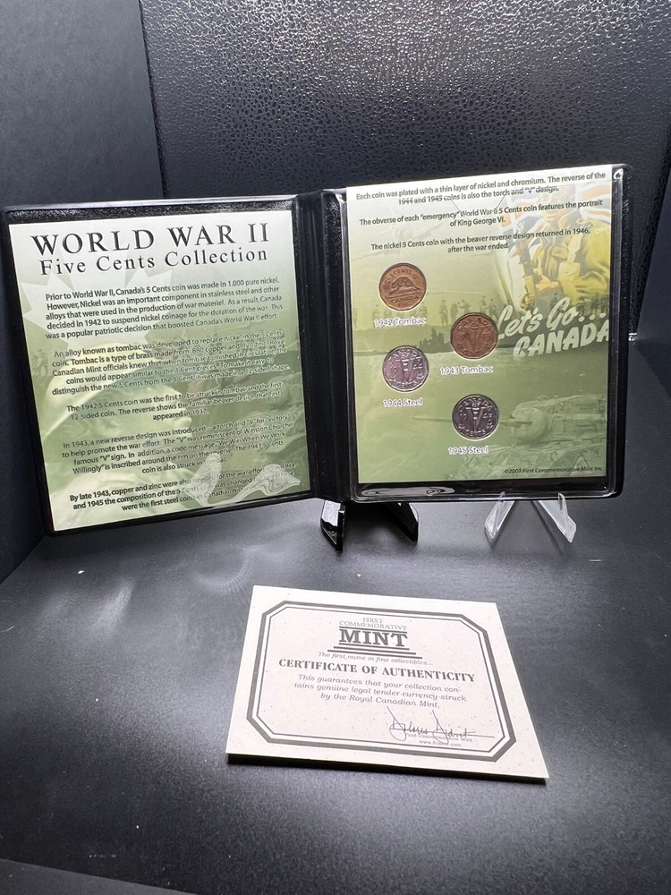 Canada First Commenmorative Mint World War 2 Canada 5cent Collection 2007