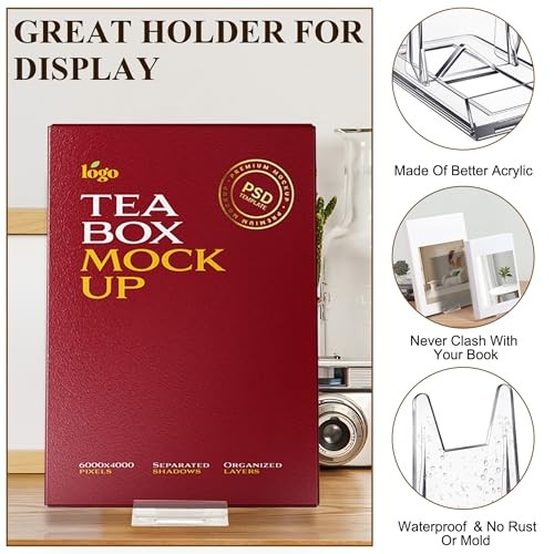Pack Clear Acrylic Adjustable Desktop Book Stand & Display Easel for Tablet 6