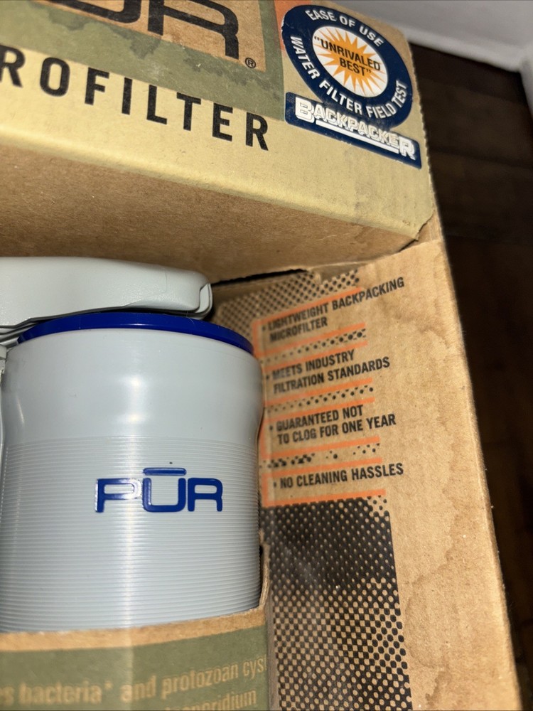 NEW PUR Hiker Microfilter Water Filter Performance Level 2 + Extra Filter Read
