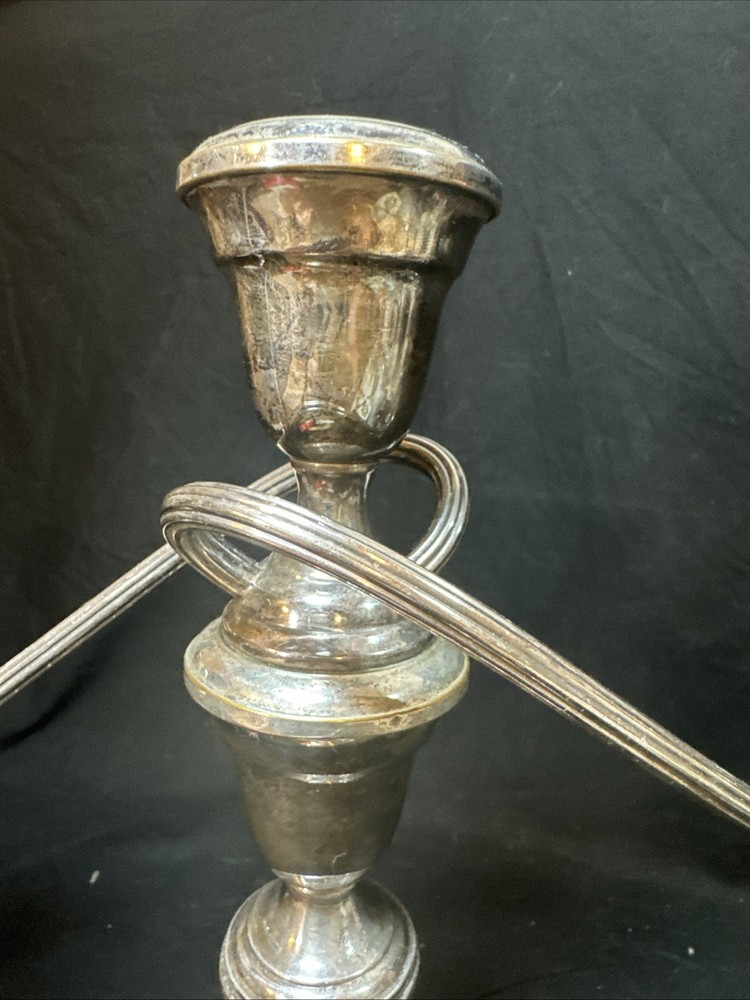 Vintage Gorham Silver Plate 3 Arm Candlestick Electroplated