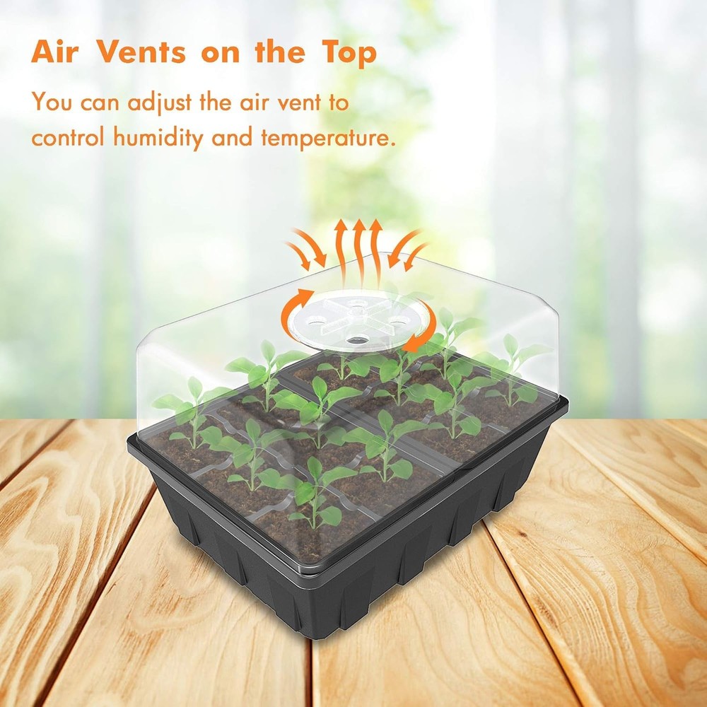 3 Pack Seed Starter Tray Germination Kit Seed Starter Kit W/ Adjustable Humidity