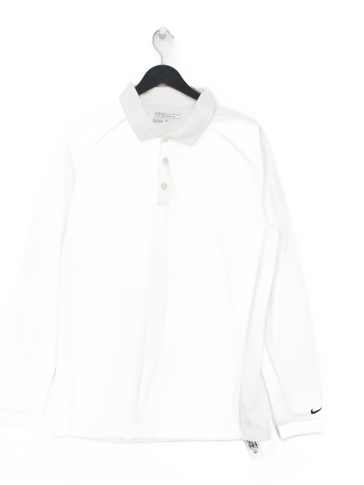 Nike Men's Polo M White 100% Polyester Collared Basic