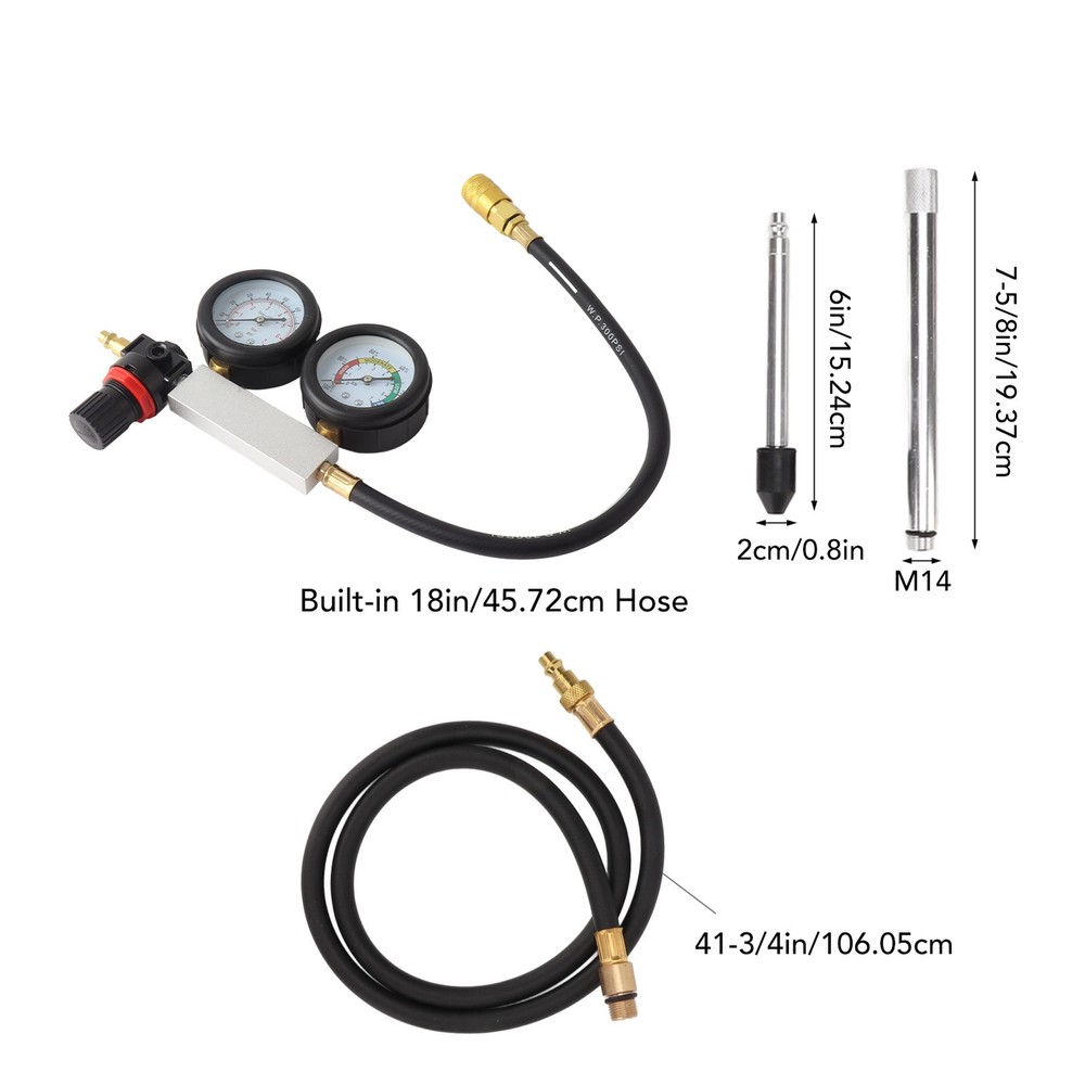 Cylinder Leak Down Tester Gasoline Engine Compression Gauge Detecting Accessory