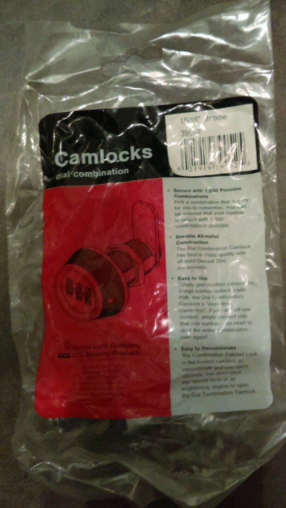 Camlock dial combination 15/16" chrome