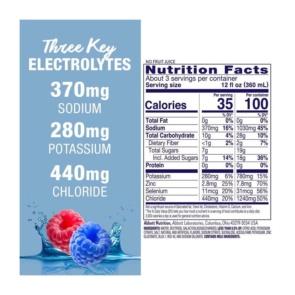 Pedialyte AdvancedCare Electrolyte Solution, Blue Raspberry, 1 Liter