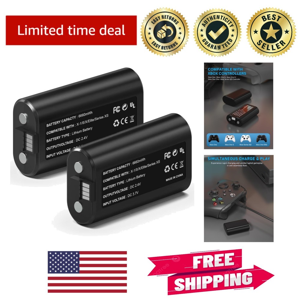 Ultimate Xbox Controller Battery Solution - 2×6660mWh, Certified Safety Features