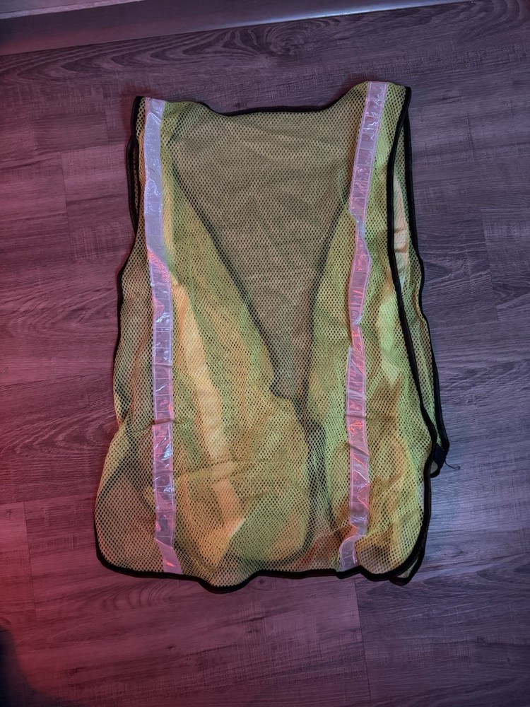 High Visibility Safety Vest Yellow White Mesh S/M Reflective Work