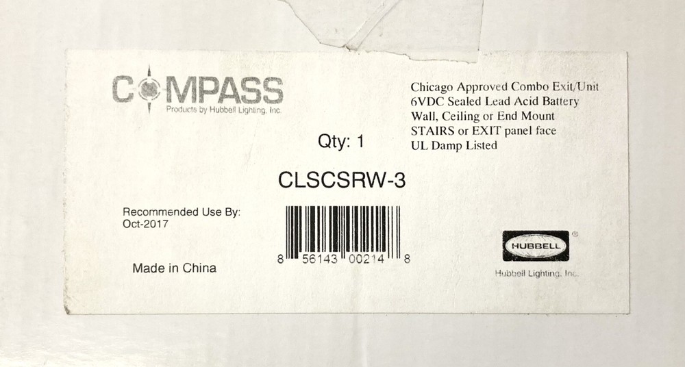 Compass Dual-Lite CLSCSRW-NPRC CLSC Series Steel Combination Exit/Unit